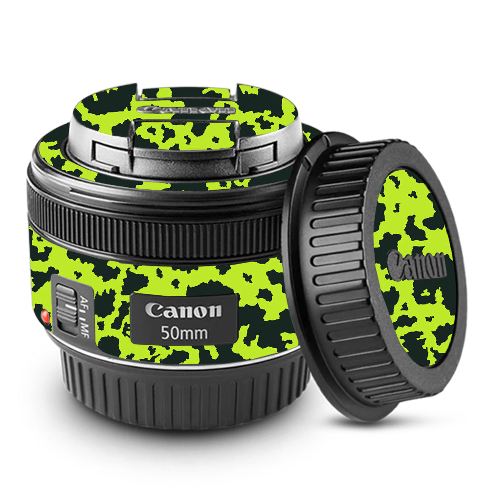 Neon Green Splatter Canon EF 50mm f/1.8 STM Camera Lens Skin