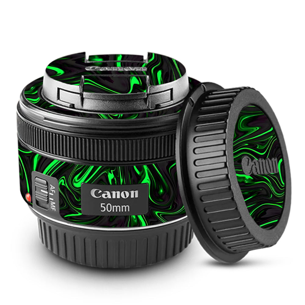 Green Liquid Pattern Canon 50mm Camera Lens Skin