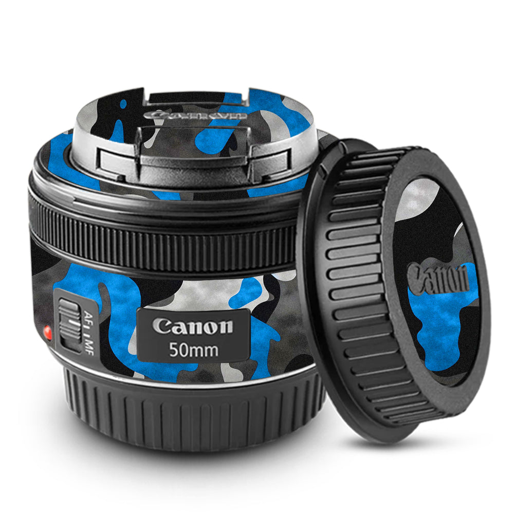 Blue Grey Camo Canon EF 50mm f/1.8 STM Camera Lens Skin