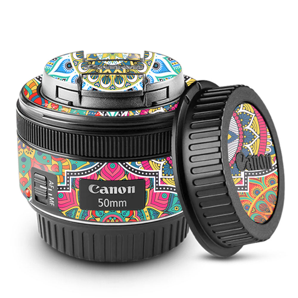 Boho Mandala Tile Pattern Canon EF 50mm f/1.8 STM Camera Lens Skin