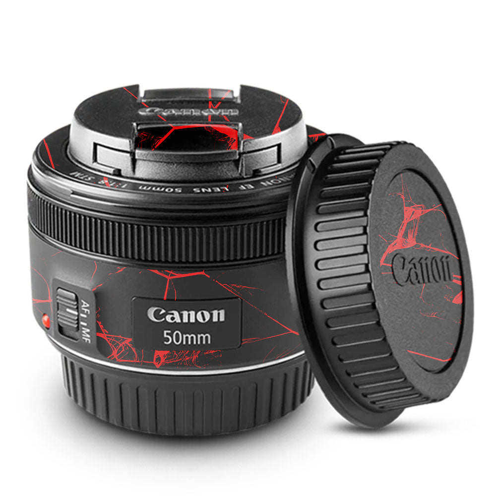 Red Neural Grid Canon EF 50mm f/1.8 STM Camera Lens Skin