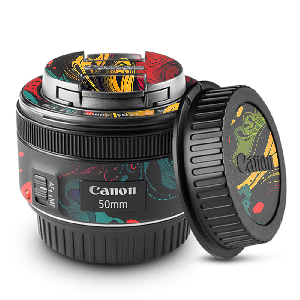 Psychedelic Color Swirl Canon EF 50mm f/1.8 STM Camera Lens Skin