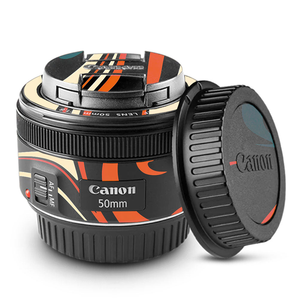 Mid-Century Abstract Swirl Canon EF 50mm f/1.8 STM Camera Lens Skin