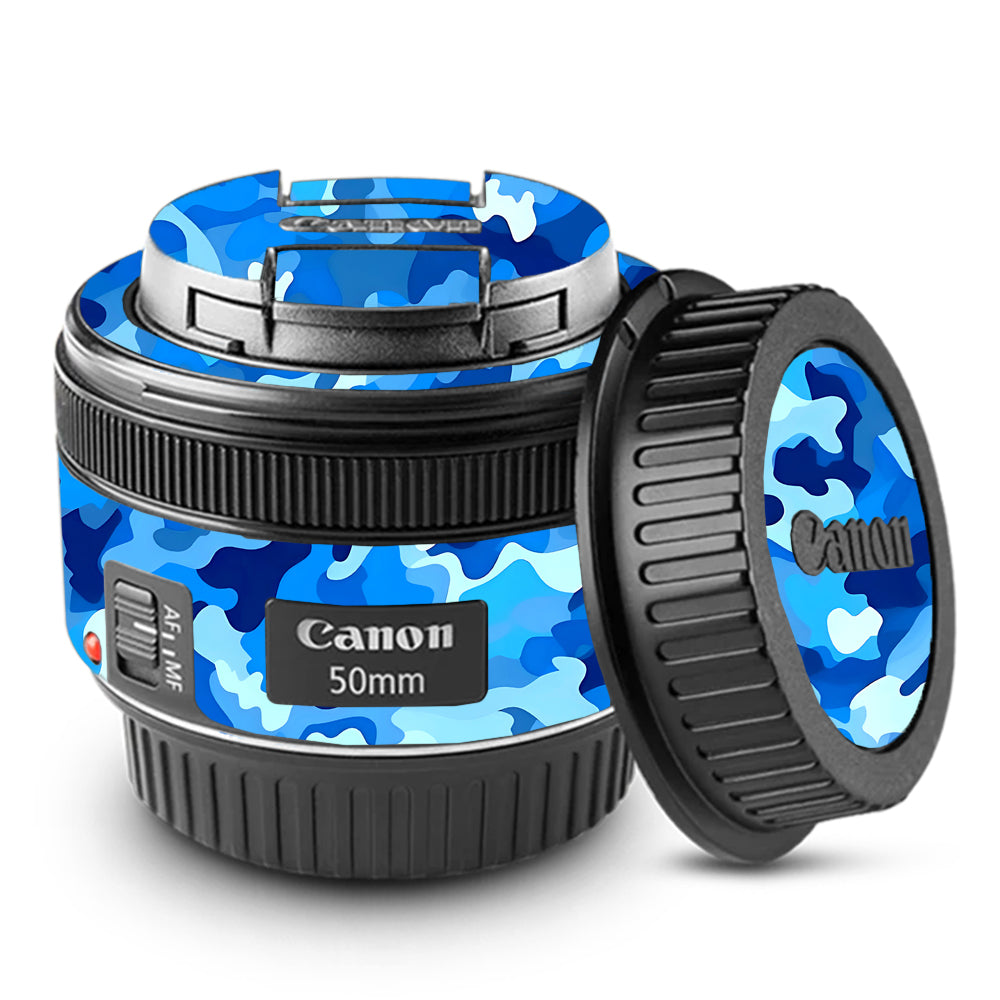 Arctic Blue Camo Pattern Canon EF 50mm f/1.8 STM Camera Lens Skin