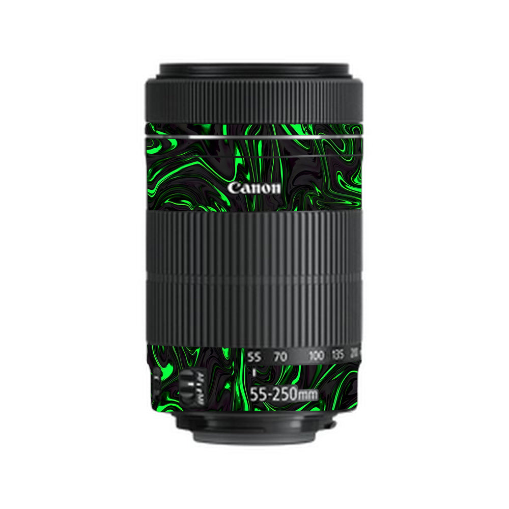 Green Liquid Pattern Canon EF-S 55–250mm f/4–5.6 IS STM Camera Lens Skin