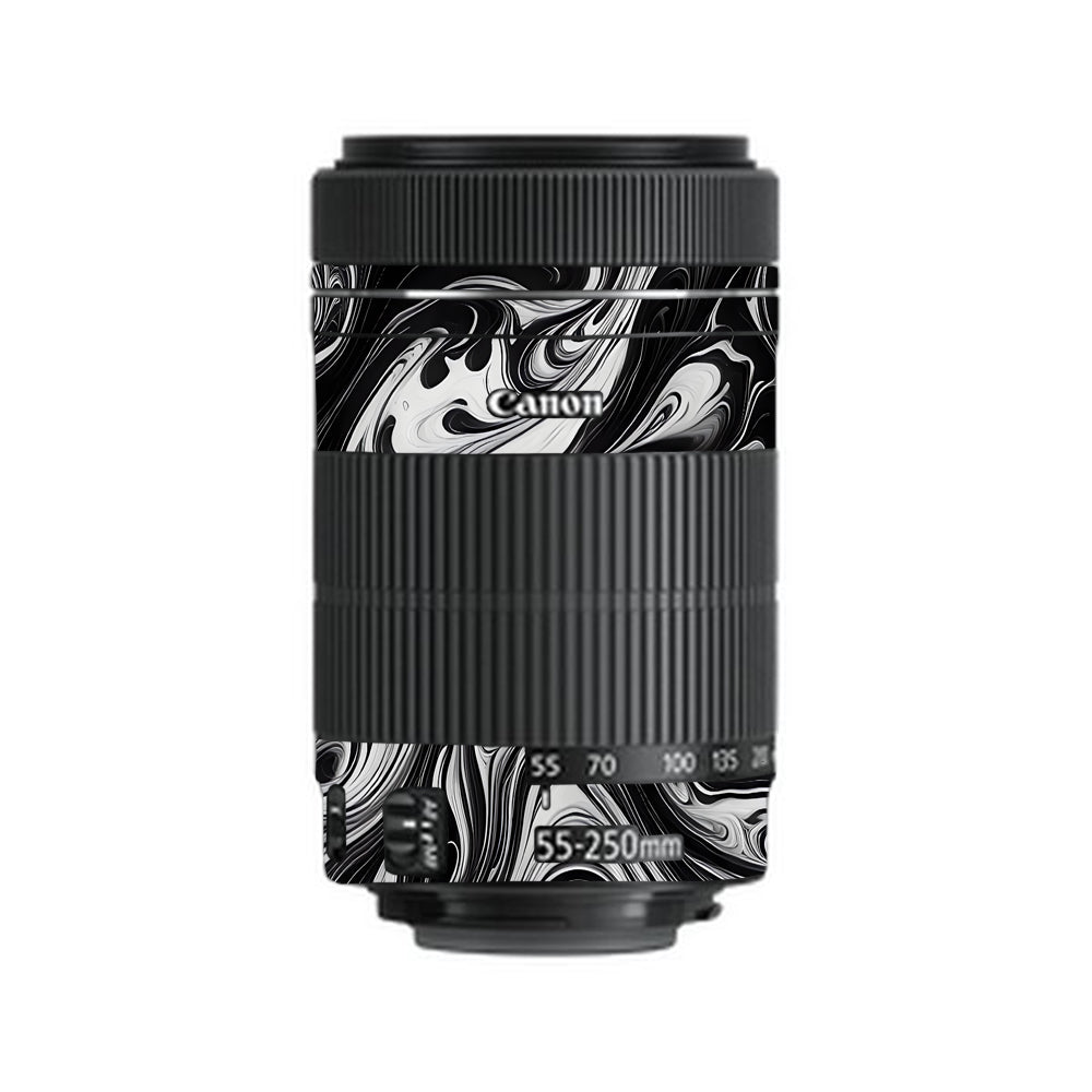 Black and White Marble Canon 55-250mm Camera Lens Skin