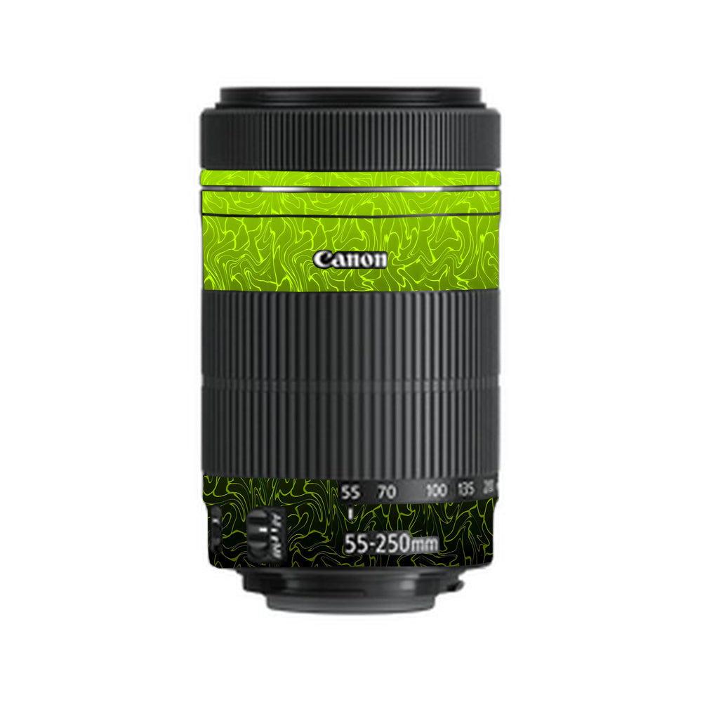 Lime Yellow to Black Gradient Canon 55-250mm Camera Lens Skin