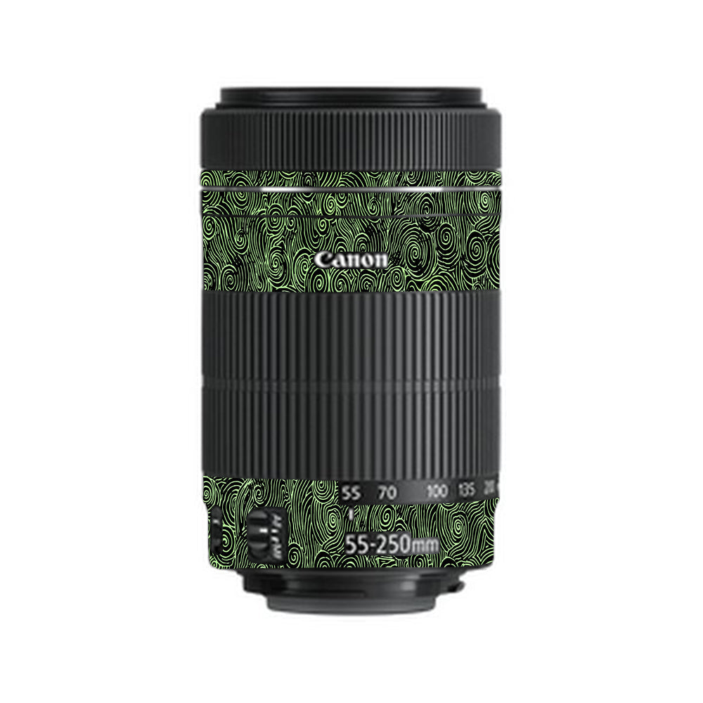 Green Spirals Canon 55-250mm Camera Lens Skin