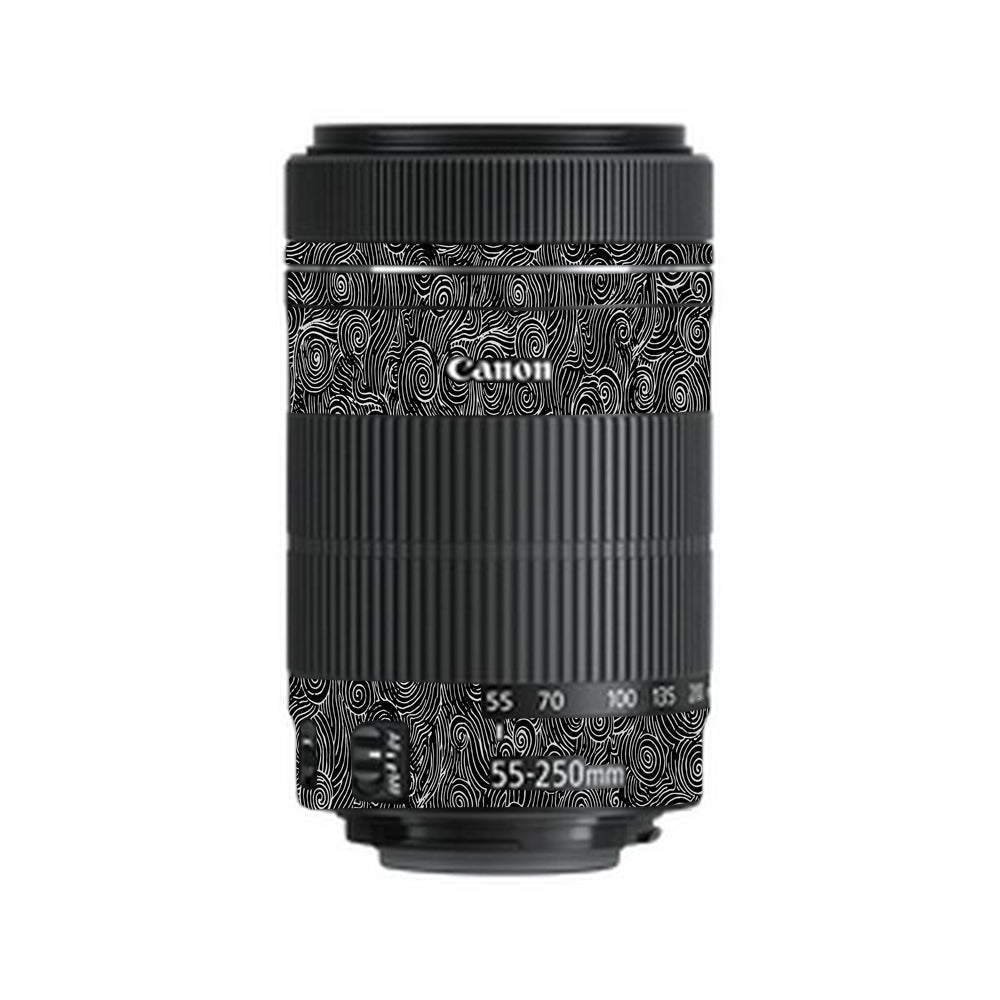 White Spirals Canon 55-250mm Camera Lens Skin