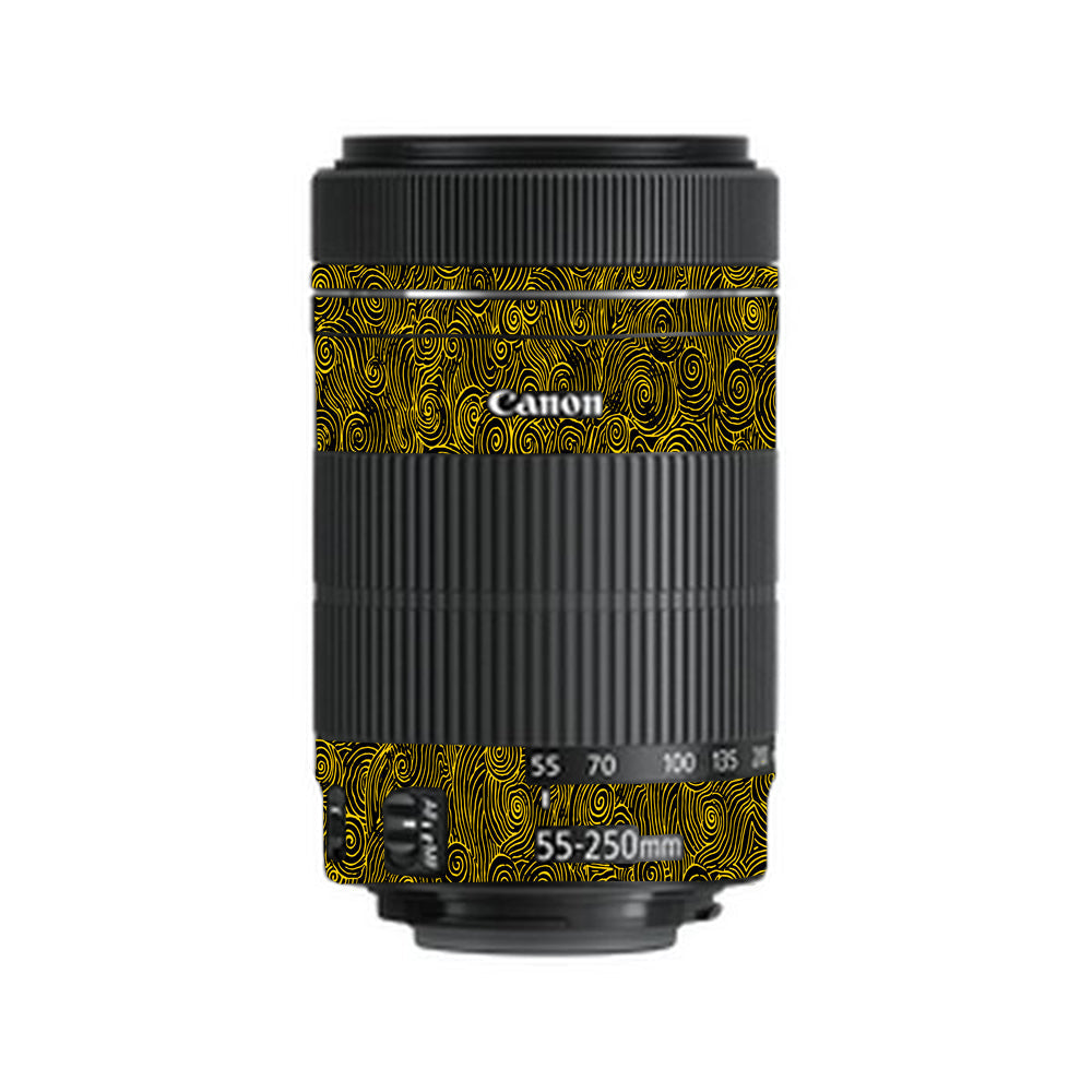 Yellow Spirals Canon EF-S 55–250mm f/4–5.6 IS STM Camera Lens Skin