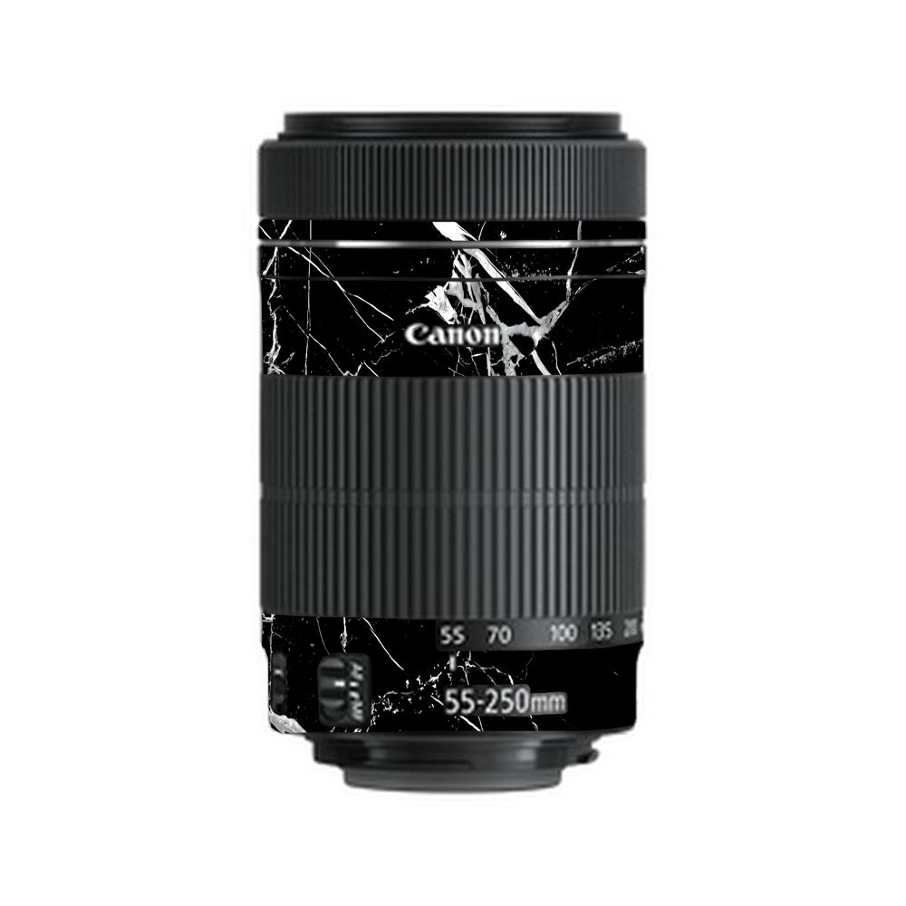 White Veins on Black Canon 55-250mm Camera Lens Skin