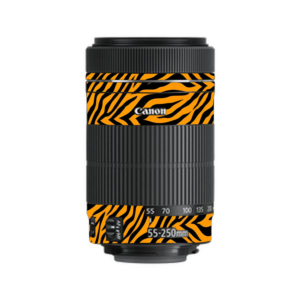 Zebra Gold Pattern Canon EF-S 55–250mm f/4–5.6 IS STM Camera Lens Skin