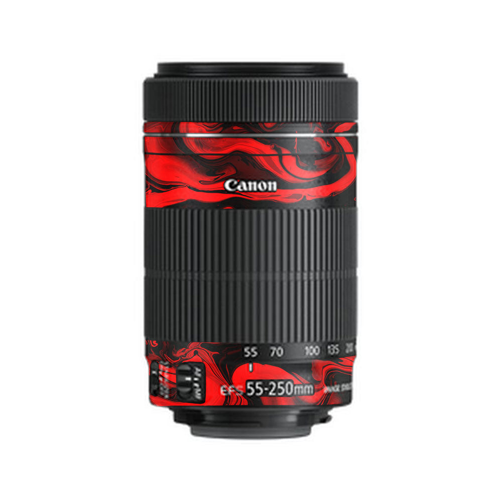 Red Lava Flow Canon EF-S 55–250mm f/4–5.6 IS STM Camera Lens Skin