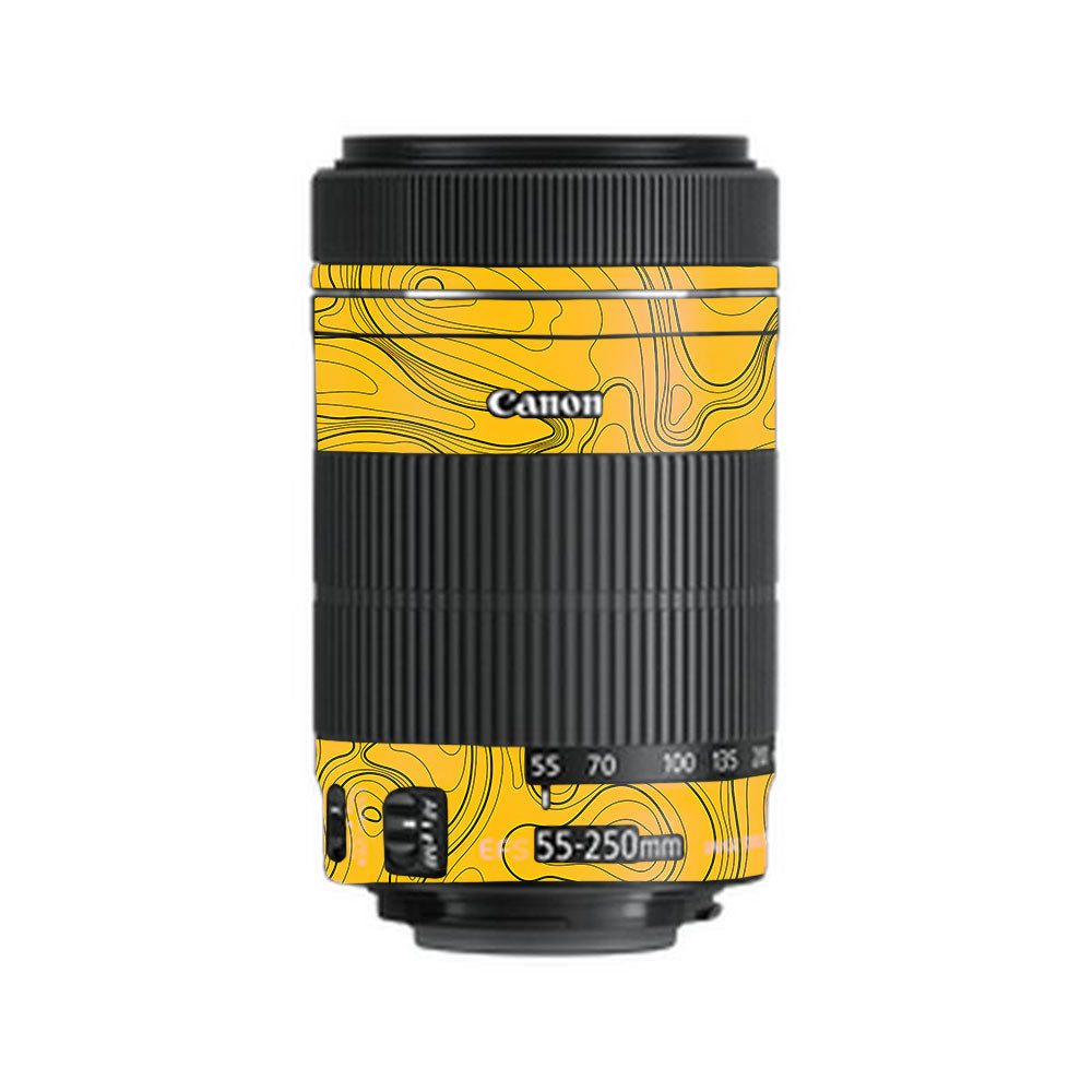 Topographic Map Pattern Canon EF-S 55–250mm f/4–5.6 IS STM Camera Lens Skin