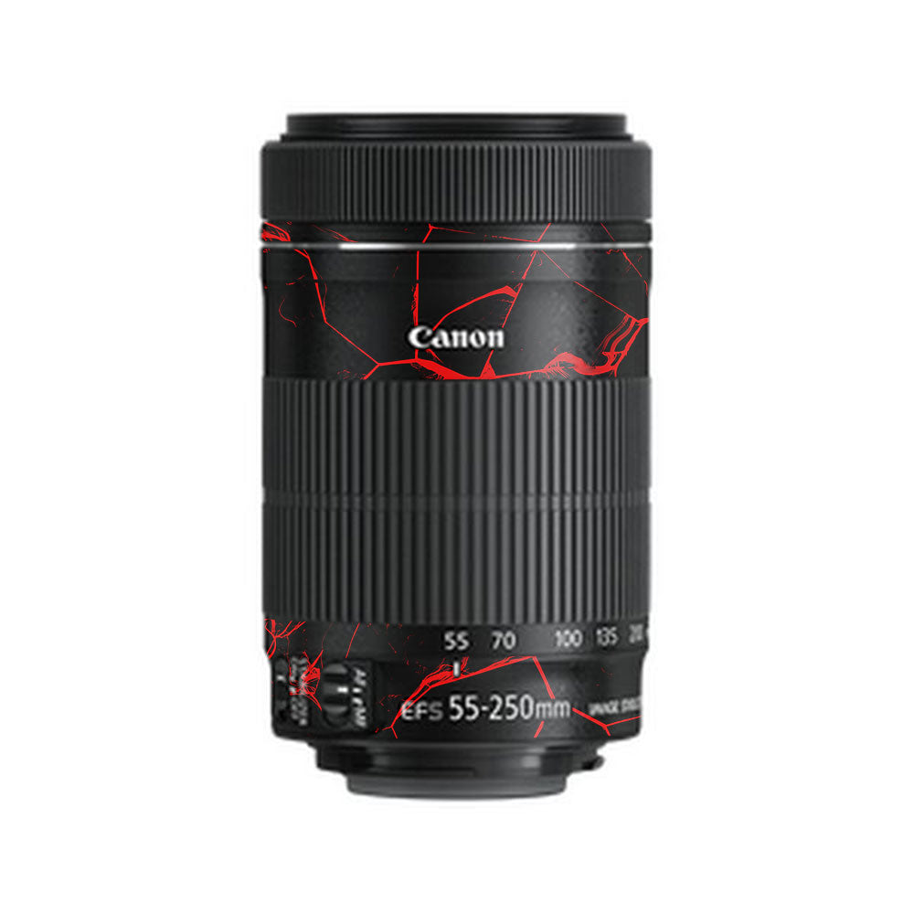 Red Neural Grid Canon EF-S 55–250mm f/4–5.6 IS STM Camera Lens Skin