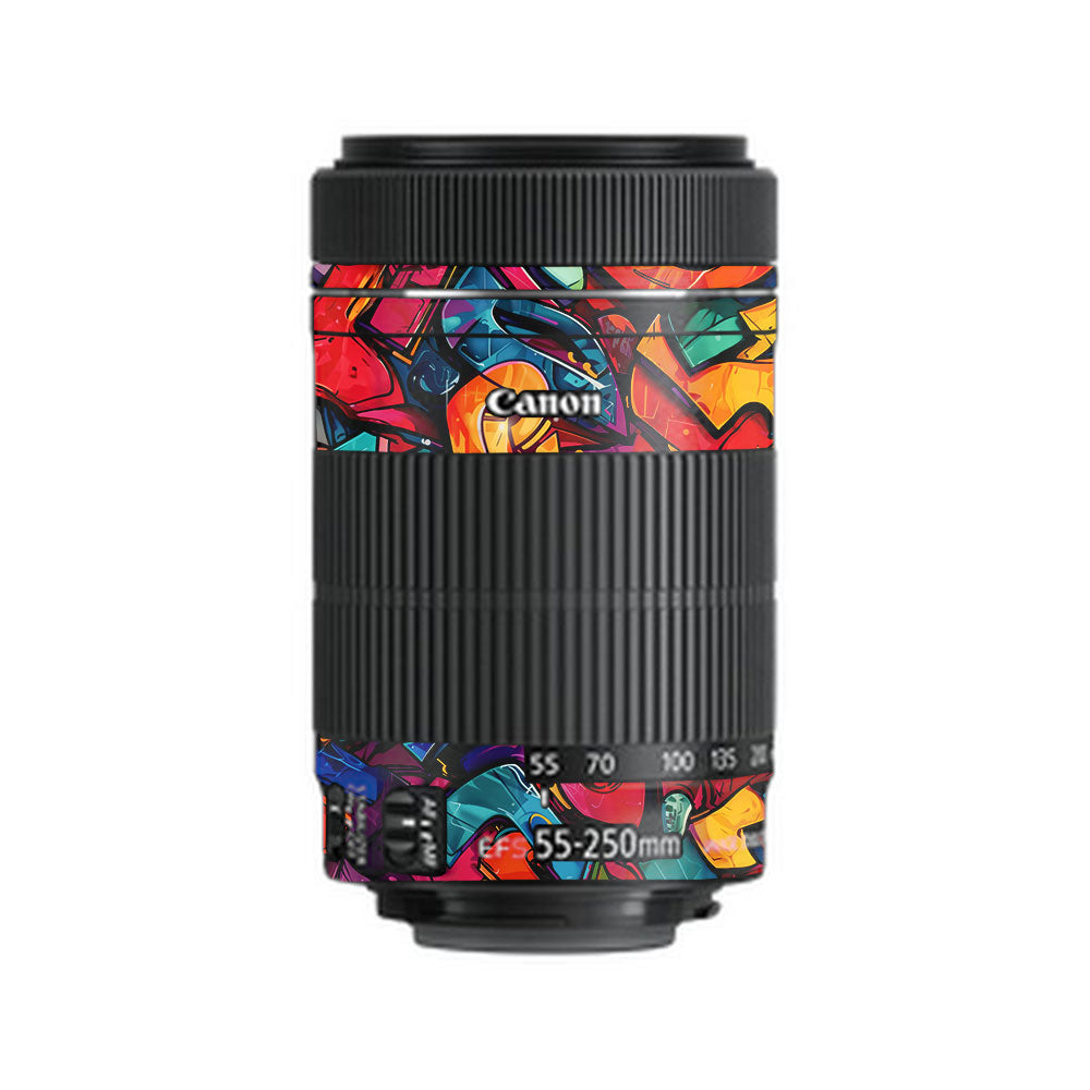 Urban Graffiti Explosion Canon EF-S 55–250mm f/4–5.6 IS STM Camera Lens Skin