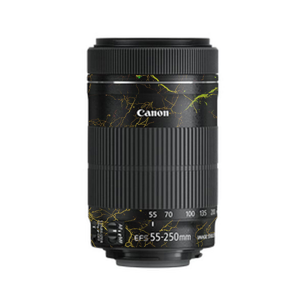 Electric Gold Veins Canon EF-S 55–250mm f/4–5.6 IS STM Camera Lens Skin