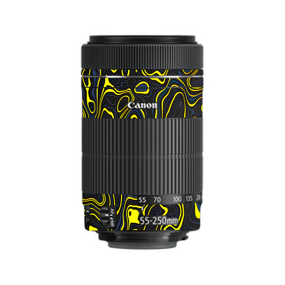 Neon Lava Contours Canon 55-250mm Camera Lens Skin