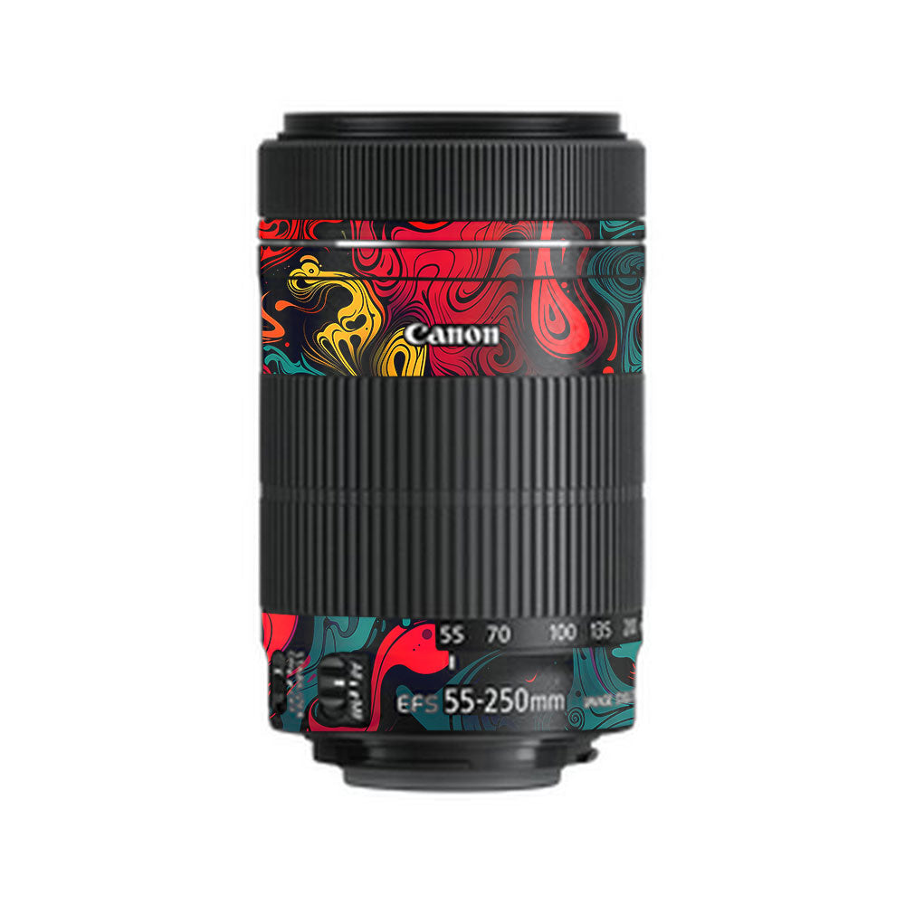 Psychedelic Color Swirl Canon EF-S 55–250mm f/4–5.6 IS STM Camera Lens Skin