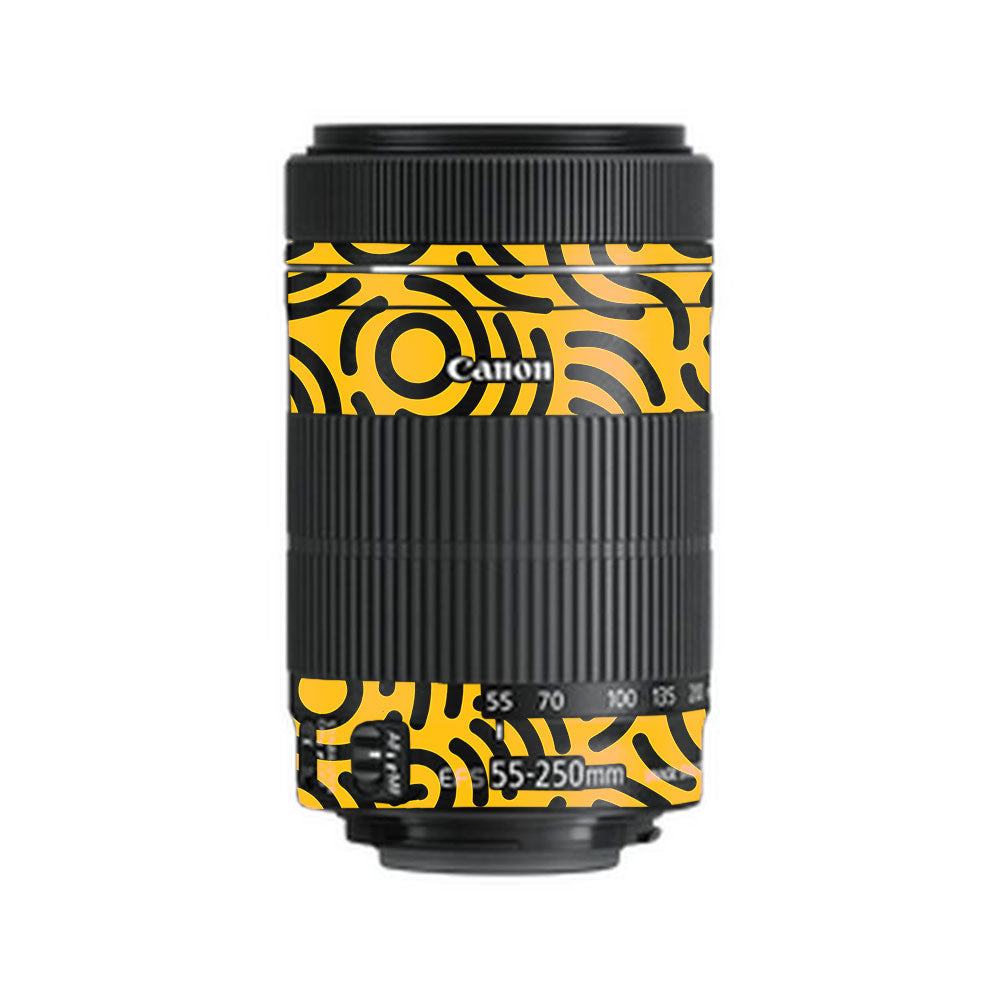 Minimal Yellow Wave Canon EF-S 55–250mm f/4–5.6 IS STM Camera Lens Skin