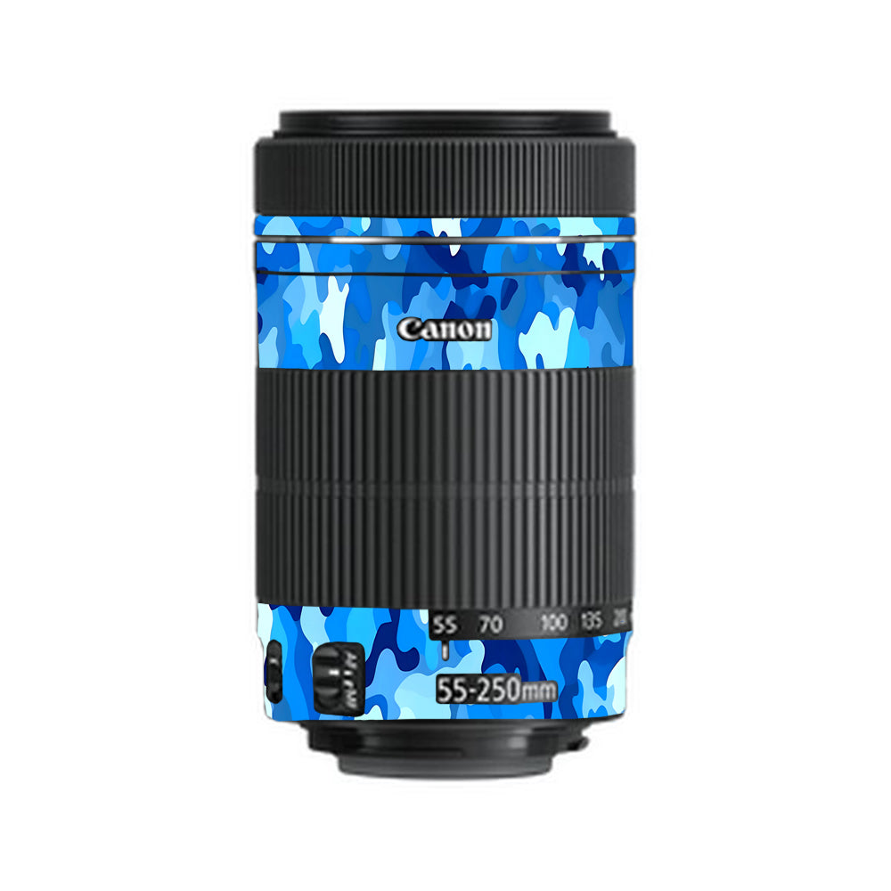 Arctic Blue Camo Pattern Canon EF-S 55–250mm f/4–5.6 IS STM Camera Lens Skin