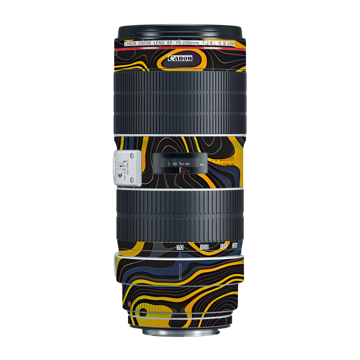 Amber Topographic Waves Canon EF 70-200mm F/2.8L IS III USM Camera Lens Skin