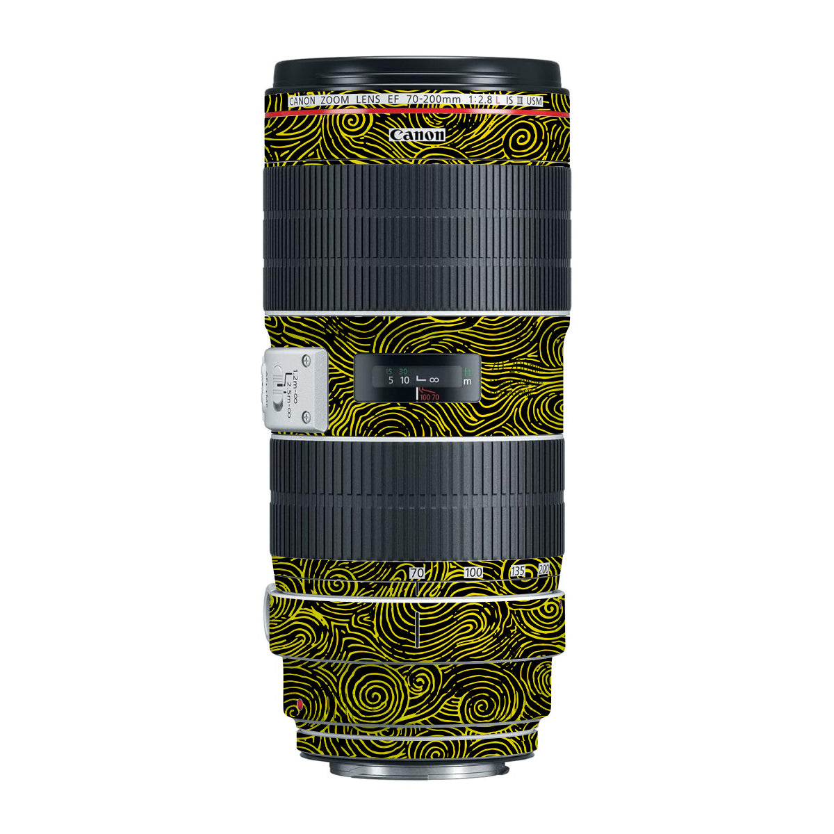 Yellow Spirals Canon EF 70-200mm F/2.8L IS III USM Camera Lens Skin