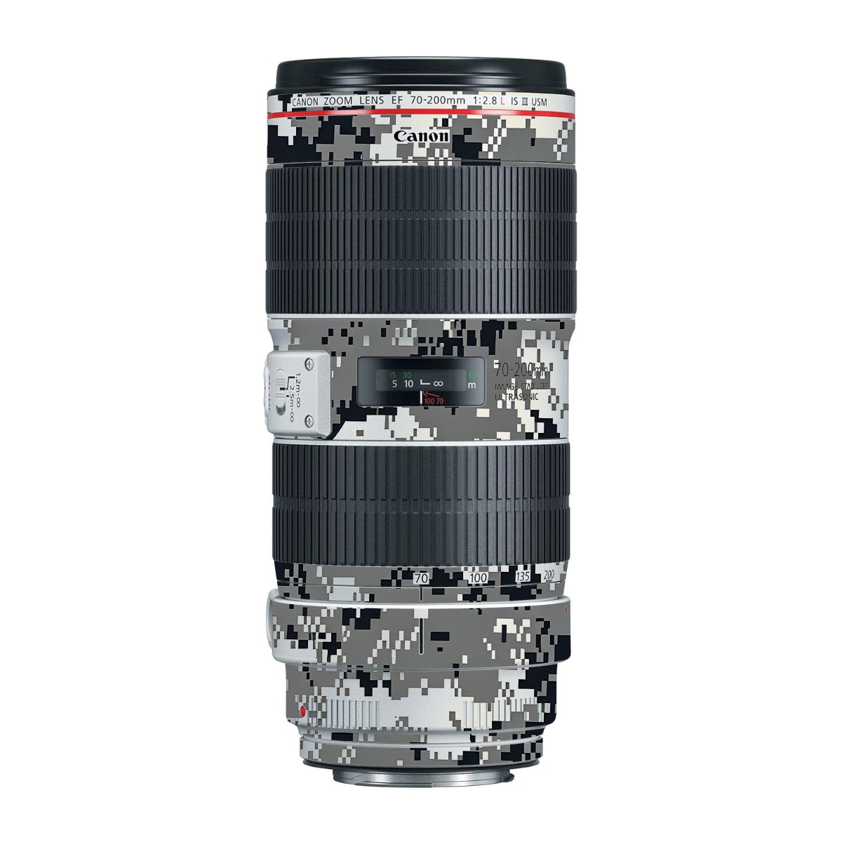 Grey Black Pixel Canon EF 70-200mm F/2.8L IS III USM Camera Lens Skin