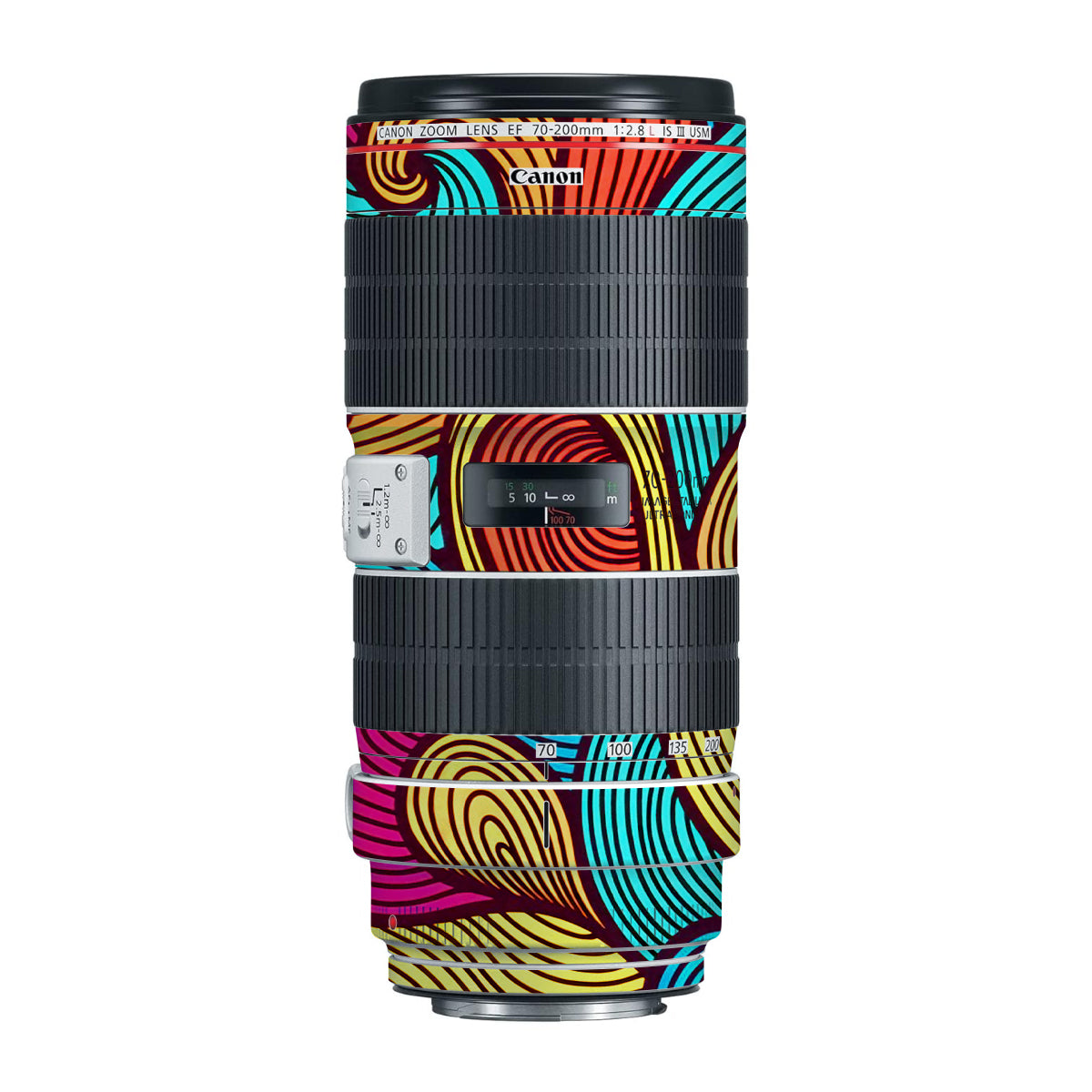 Retro Colorful Doodle Art Pattern Canon EF 70-200mm F/2.8L IS III USM Camera Lens Skin