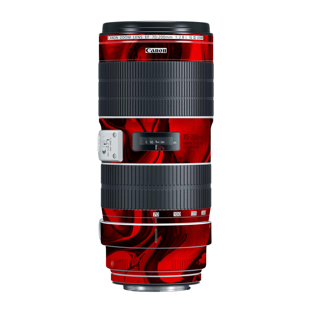 Red Lava Flow Canon EF 70-200mm F/2.8L IS III USM Camera Lens Skin