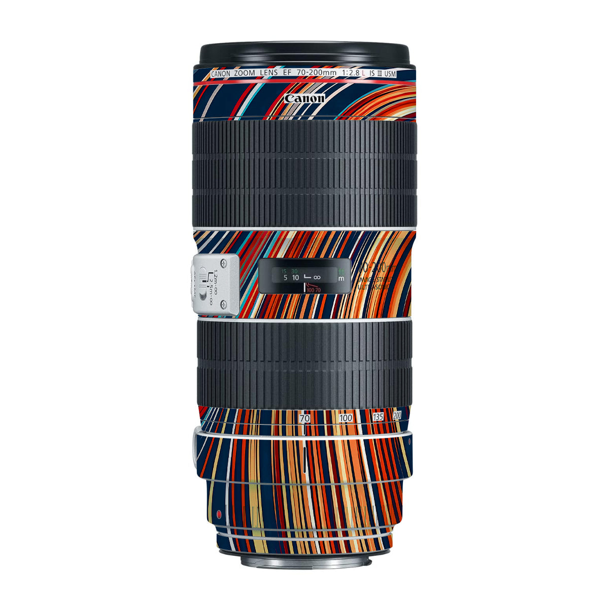 Retro Abstract Striped Swirl Canon EF 70-200mm F/2.8L IS III USM Camera Lens Skin