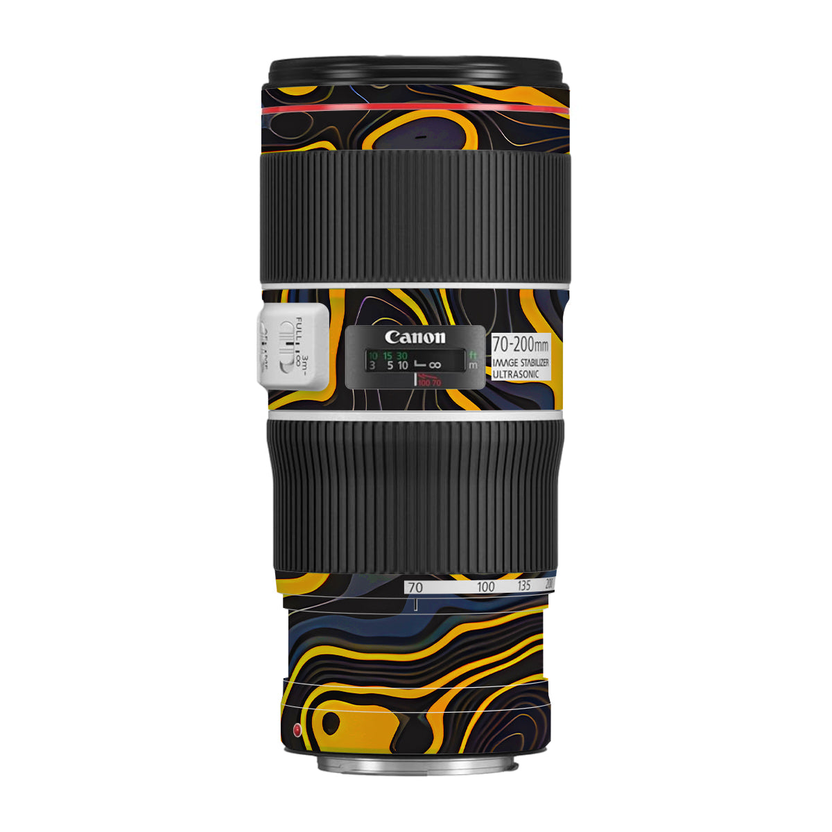 Amber Topographic Waves Canon EF 70-200 F/4L IS II USM Camera Lens Skin