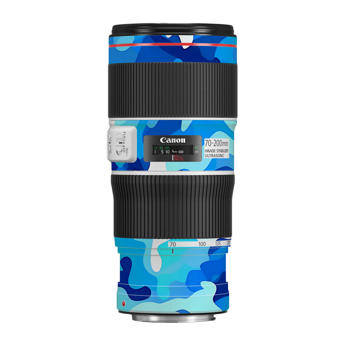 Arctic Blue Camo Pattern Canon EF 70-200 F/4L IS II USM Camera Lens Skin