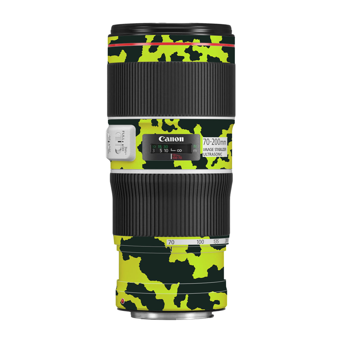 Neon Green Splatter Canon EF 70-200 F/4L IS II USM Camera Lens Skin