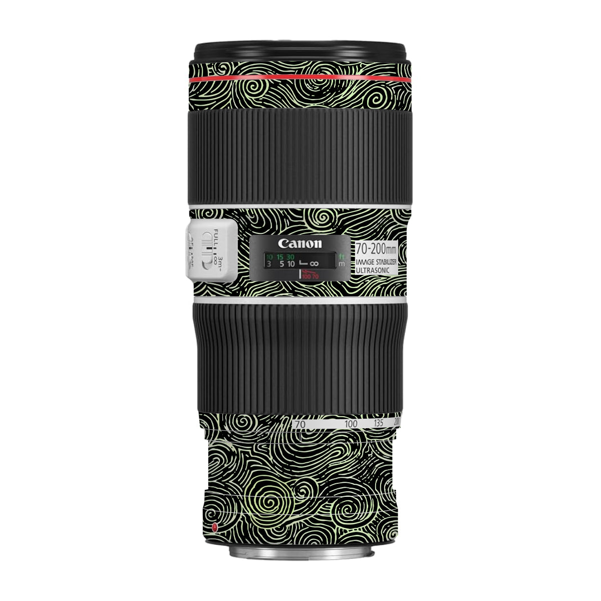 Green Spirals Canon EF 70-200 F/4L IS II USM Camera Lens Skin