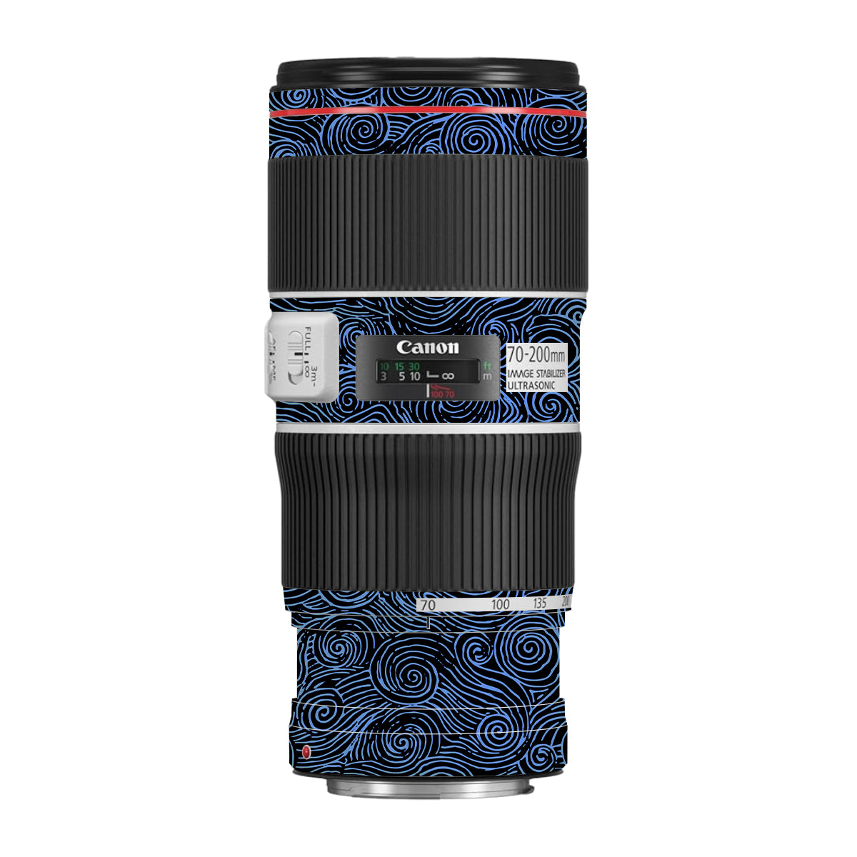 Blue Spirals Canon EF 70-200 F/4L IS II USM Camera Lens Skin