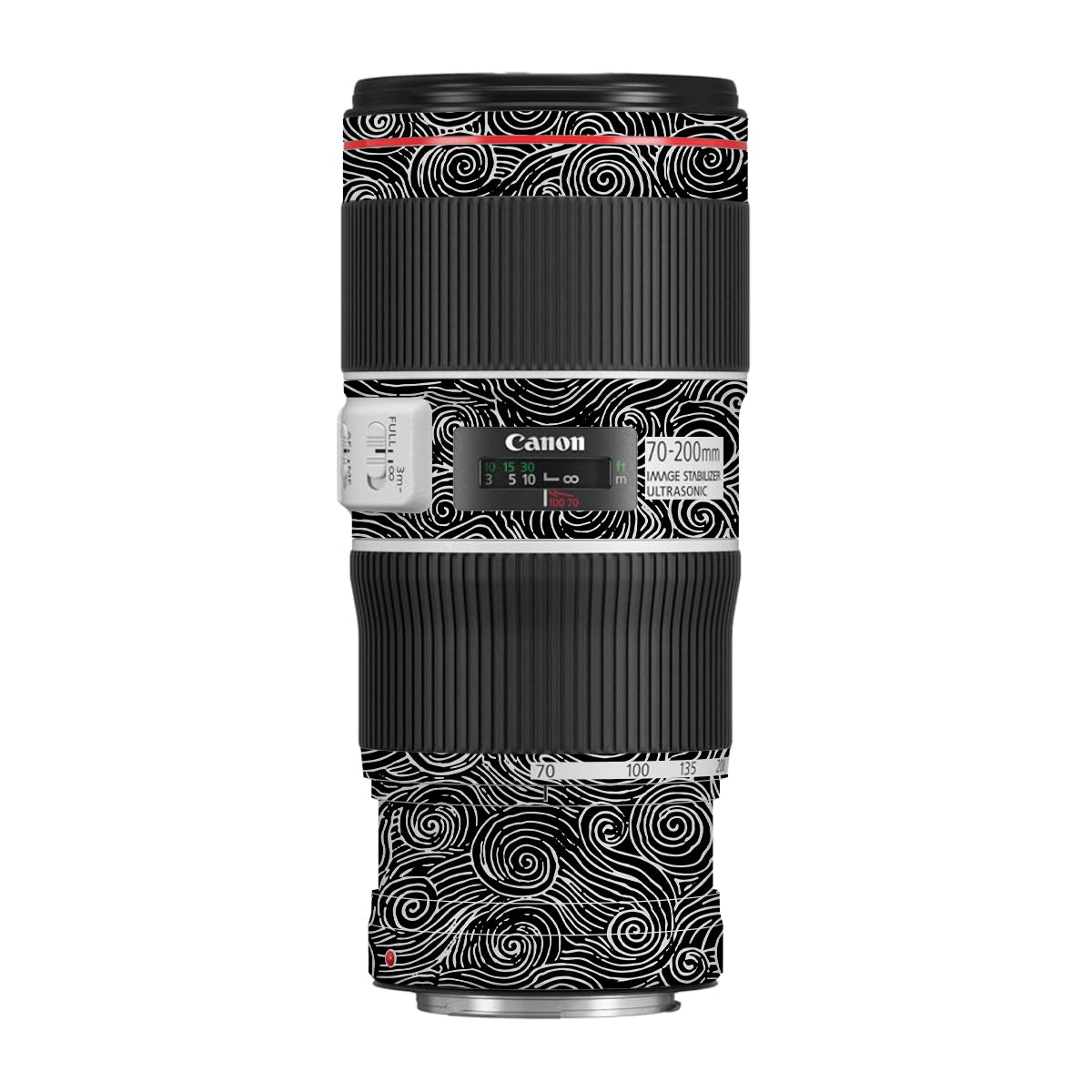 White Spirals Canon EF 70-200 F/4L IS II USM Camera Lens Skin