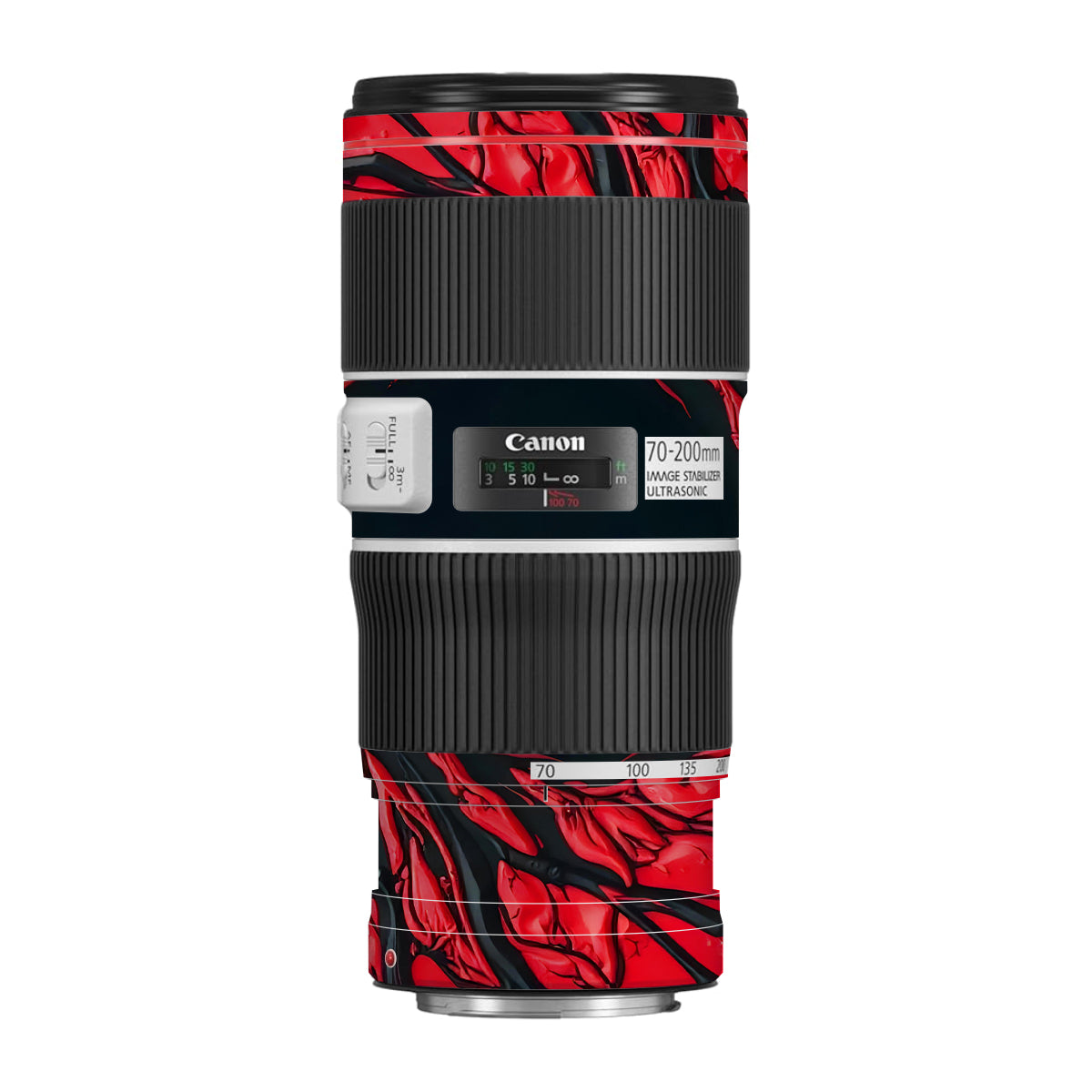Venom Red Canon EF 70-200 F/4L IS II USM Camera Lens Skin