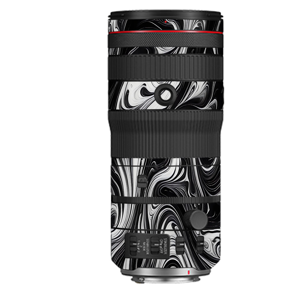 Black and White Marble Canon 70-200mm Camera Lens Skin