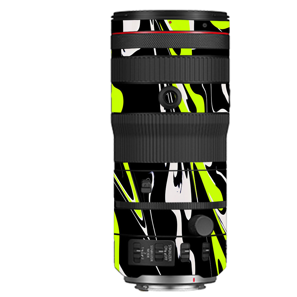 Neon Green and Black Pattern Canon RF 70–200mm f/2.8 L IS USM Camera Lens Skin