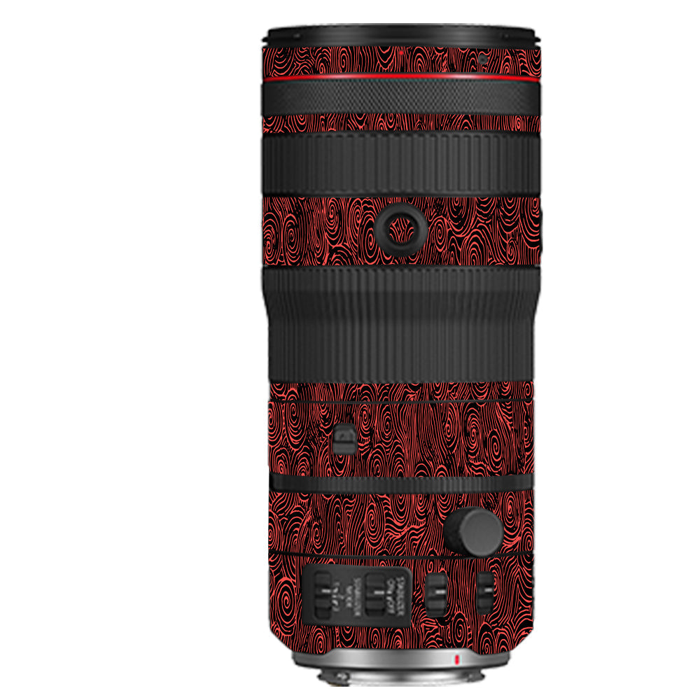 Red Spirals Canon 70-200mm Camera Lens Skin