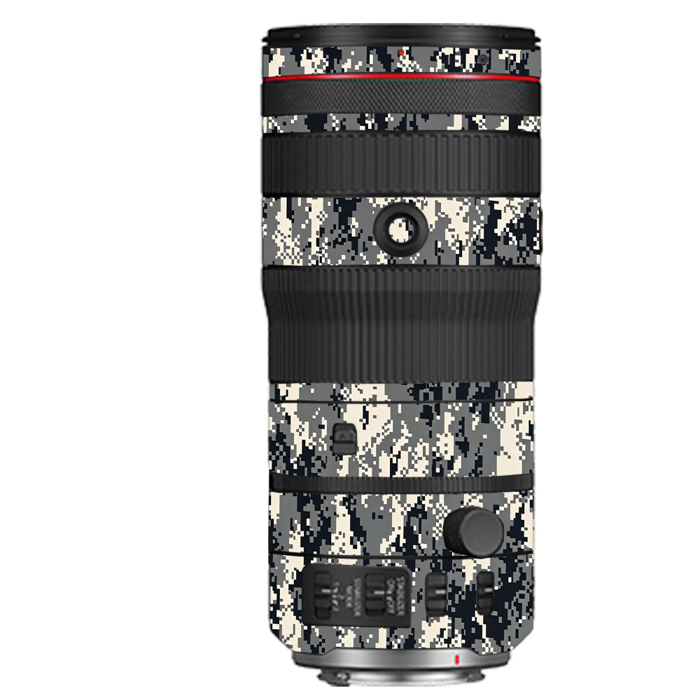 Grey Black Pixel Canon 70-200mm Camera Lens Skin