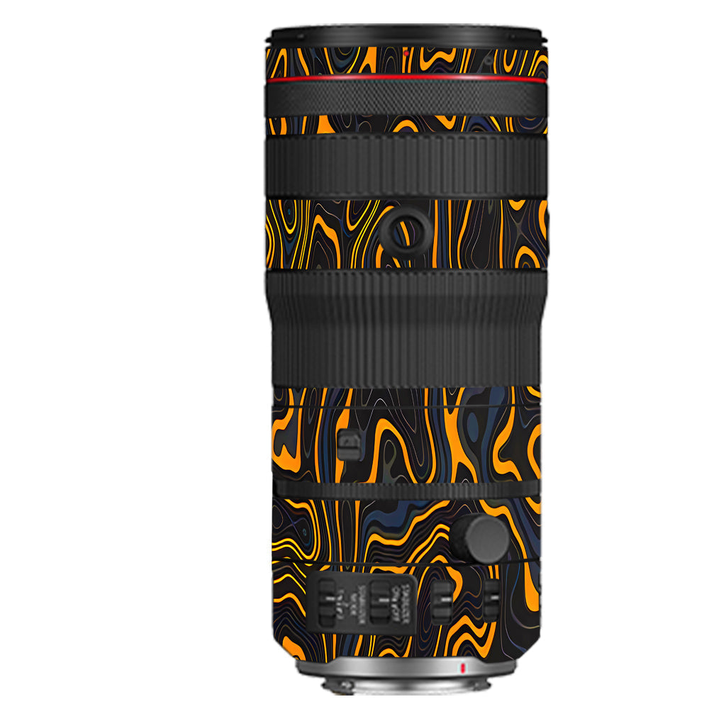 Amber Topographic Waves Canon RF 70–200mm f/2.8 L IS USM Camera Lens Skin