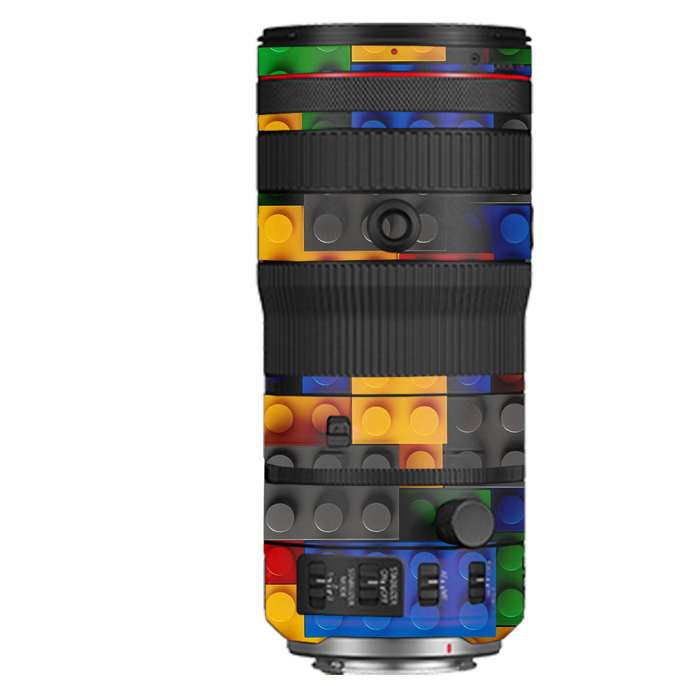 Colorful LEGO Brick Wall Pattern Canon RF 70–200mm f/2.8 L IS USM Camera Lens Skin
