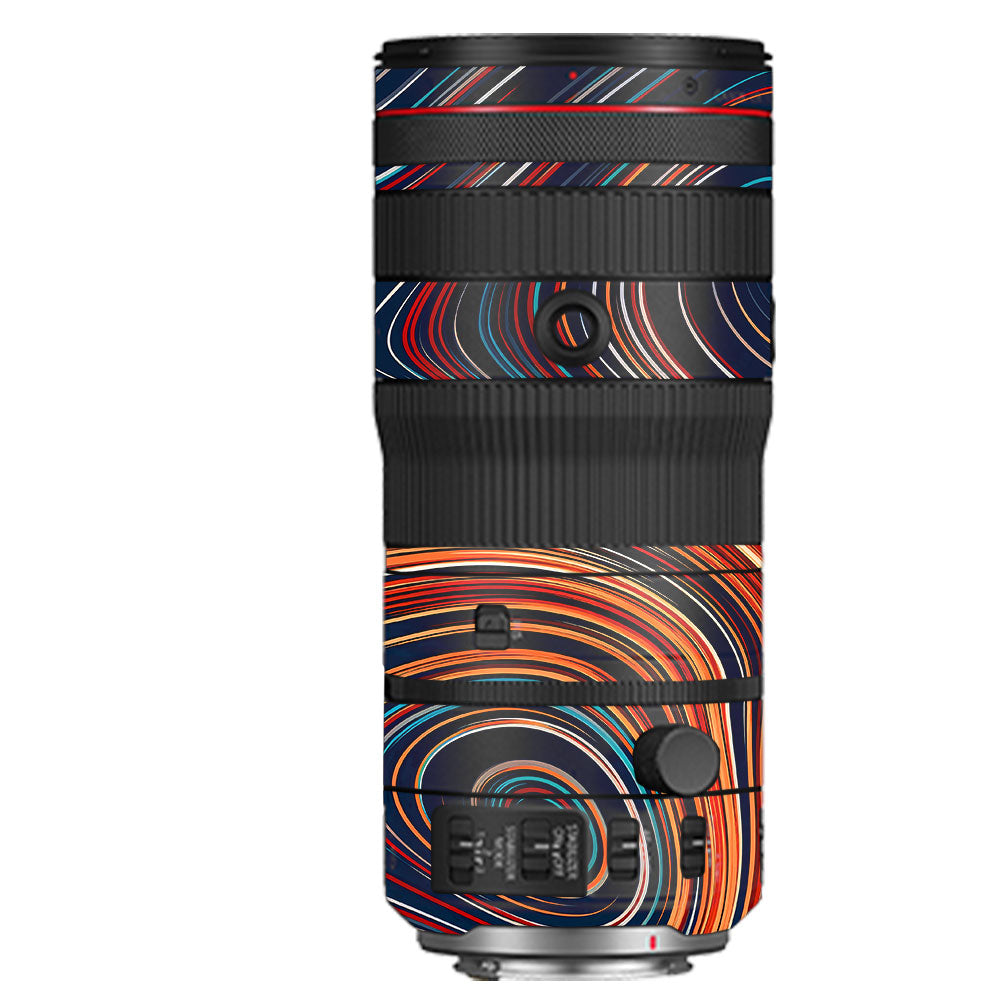 Retro Abstract Striped Swirl Canon RF 70–200mm f/2.8 L IS USM Camera Lens Skin