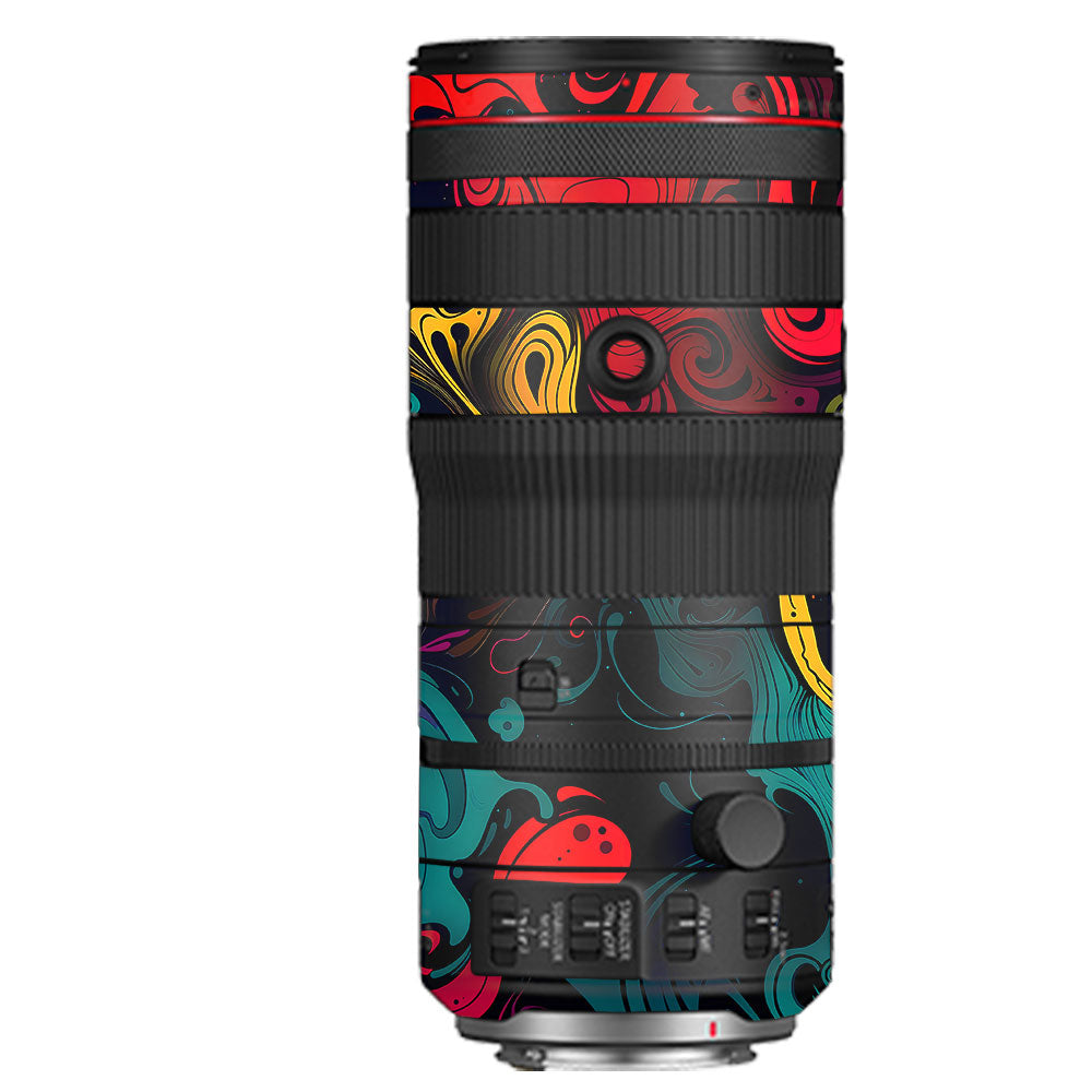 Psychedelic Color Swirl Canon RF 70–200mm f/2.8 L IS USM Camera Lens Skin