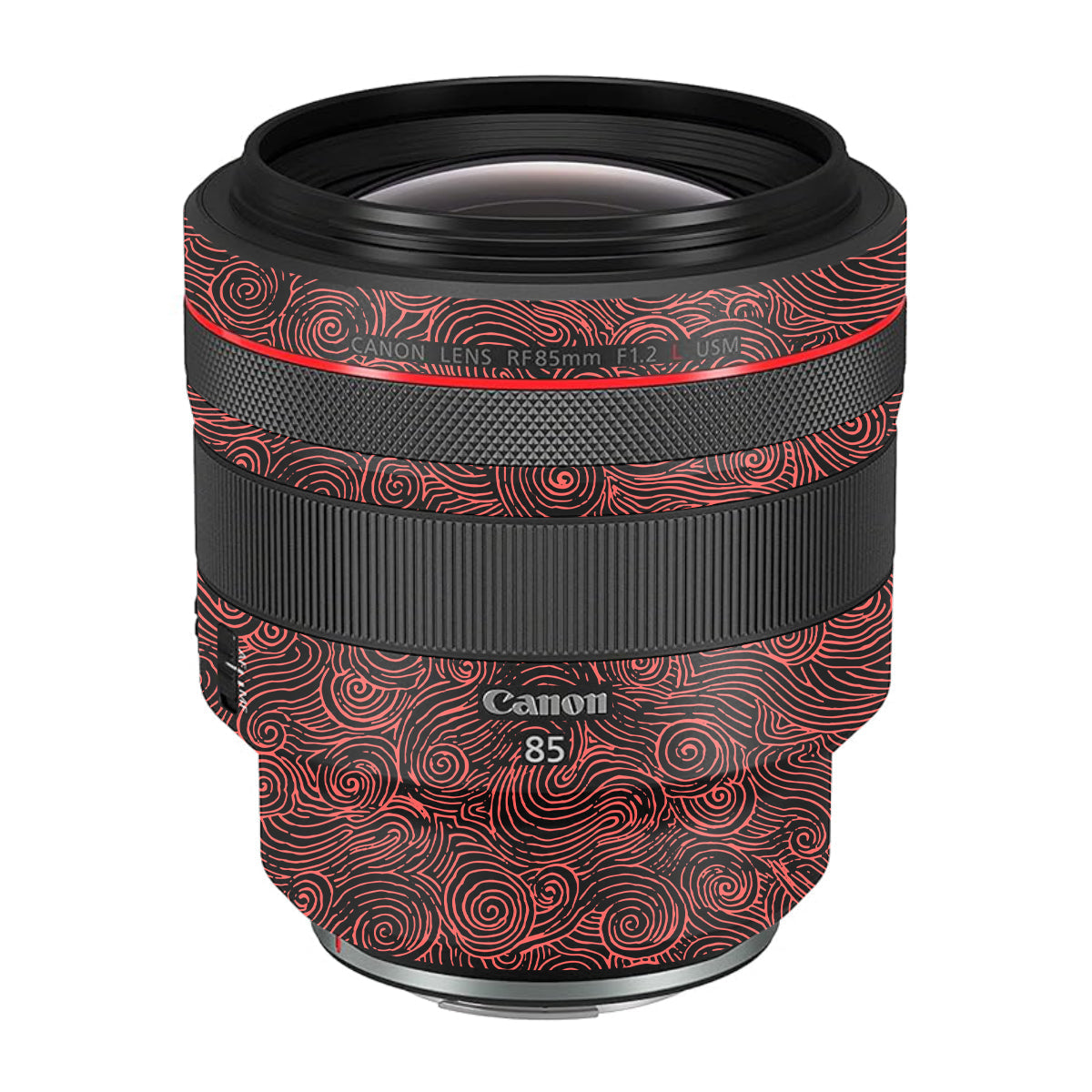 Red Spirals Canon RF 85mm F/1.2L USM Camera Lens Skin