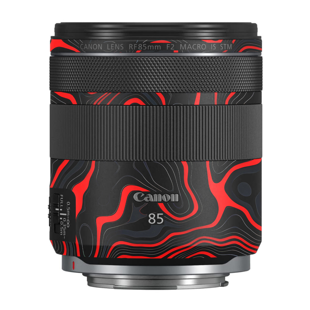 Crimson Waves Canon RF 85mm F/2 Macro IS STM Camera Lens Skin