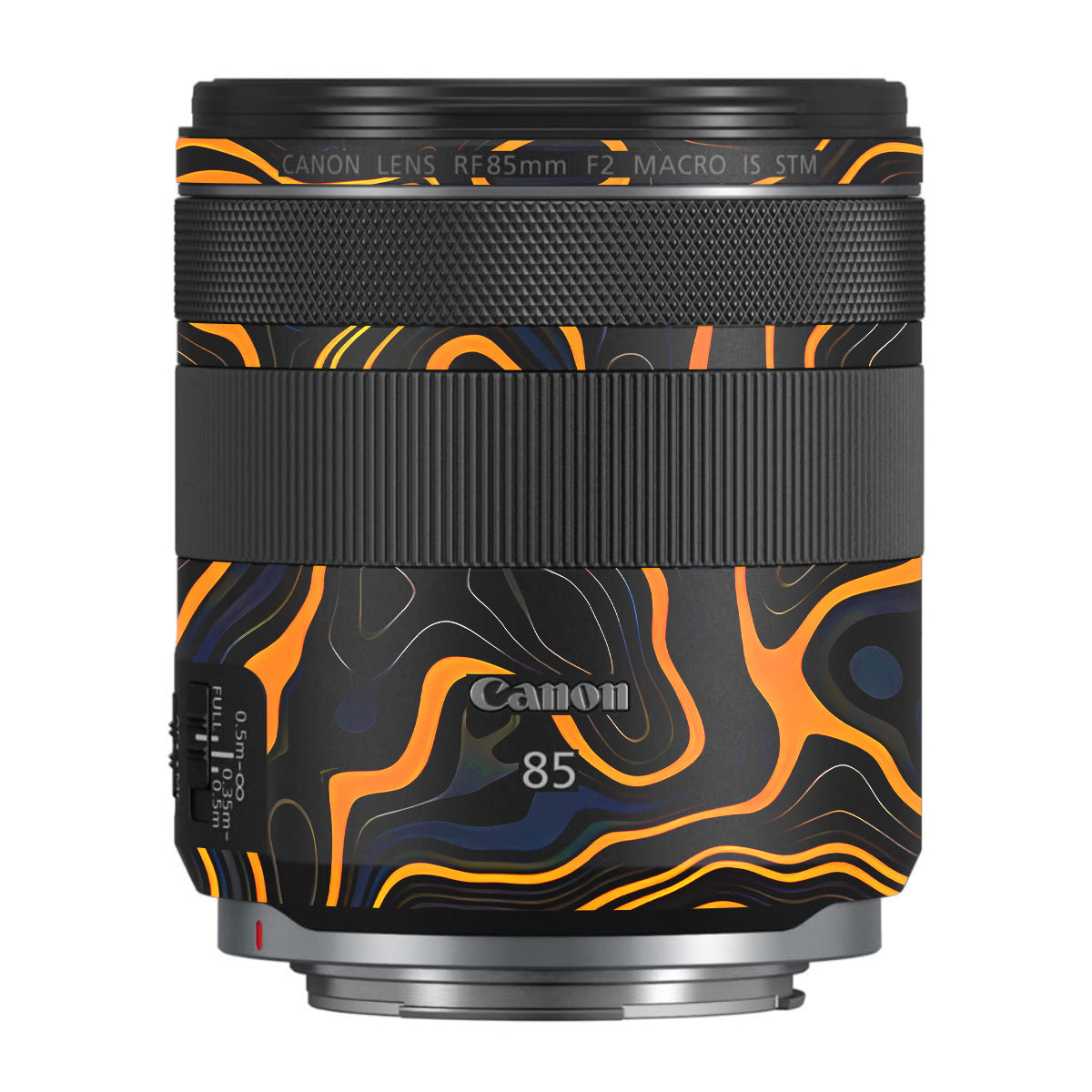 Amber Topographic Waves Canon RF 85mm F/2 Macro IS STM Camera Lens Skin