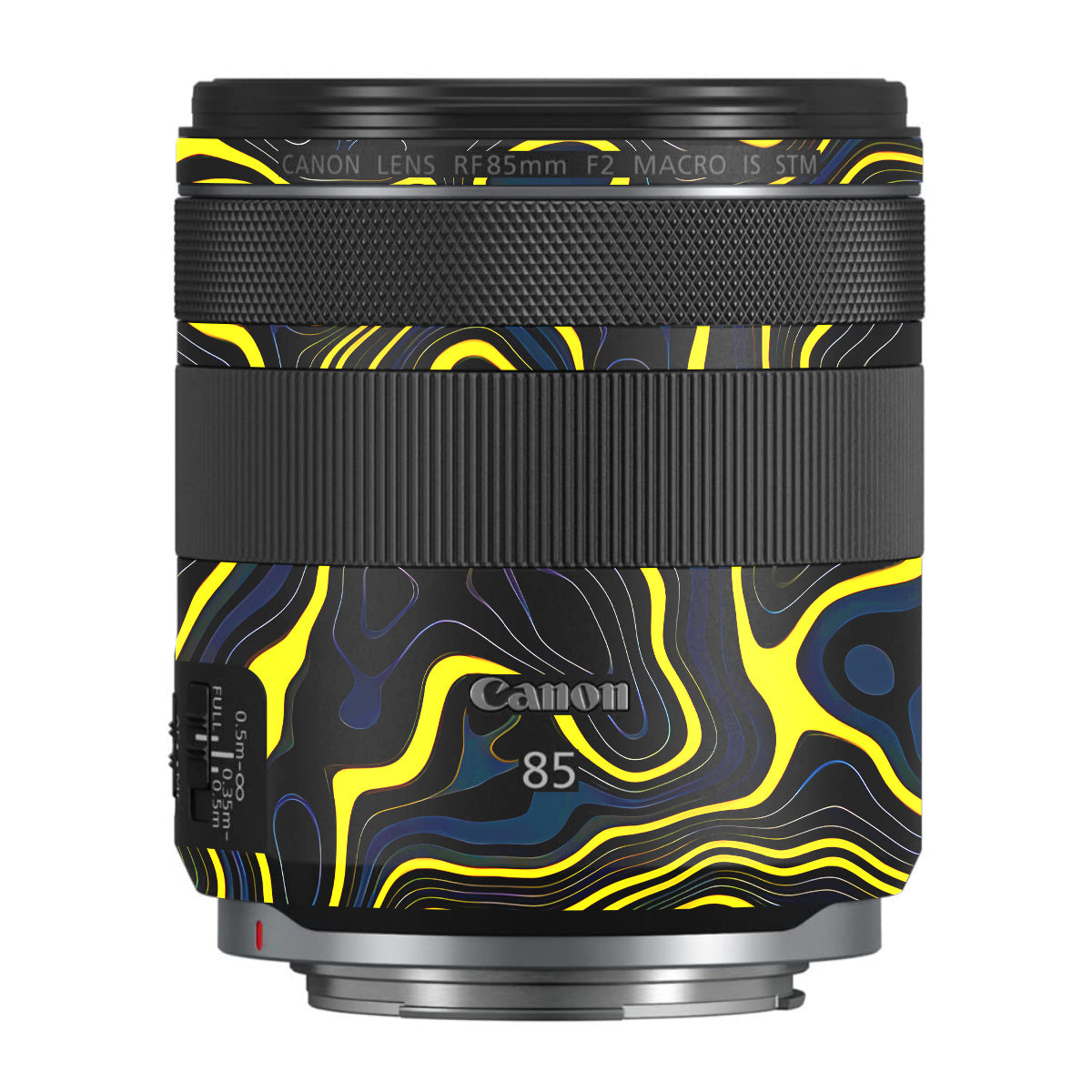 Neon Lava Contours Canon RF 85mm F/2 Macro IS STM Camera Lens Skin